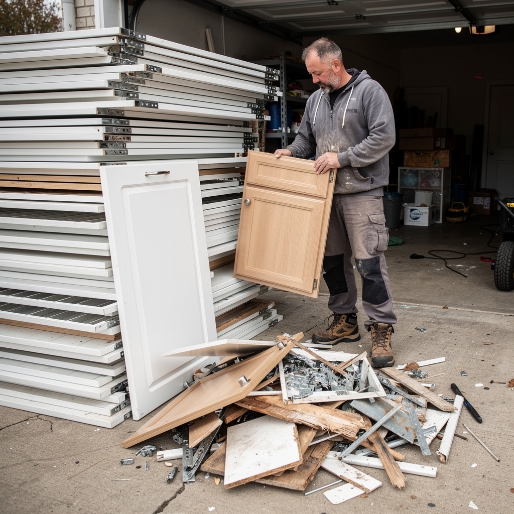 Sortierung von Küchenmaterialien in wiederverwertbar und entsorgungspflichtig